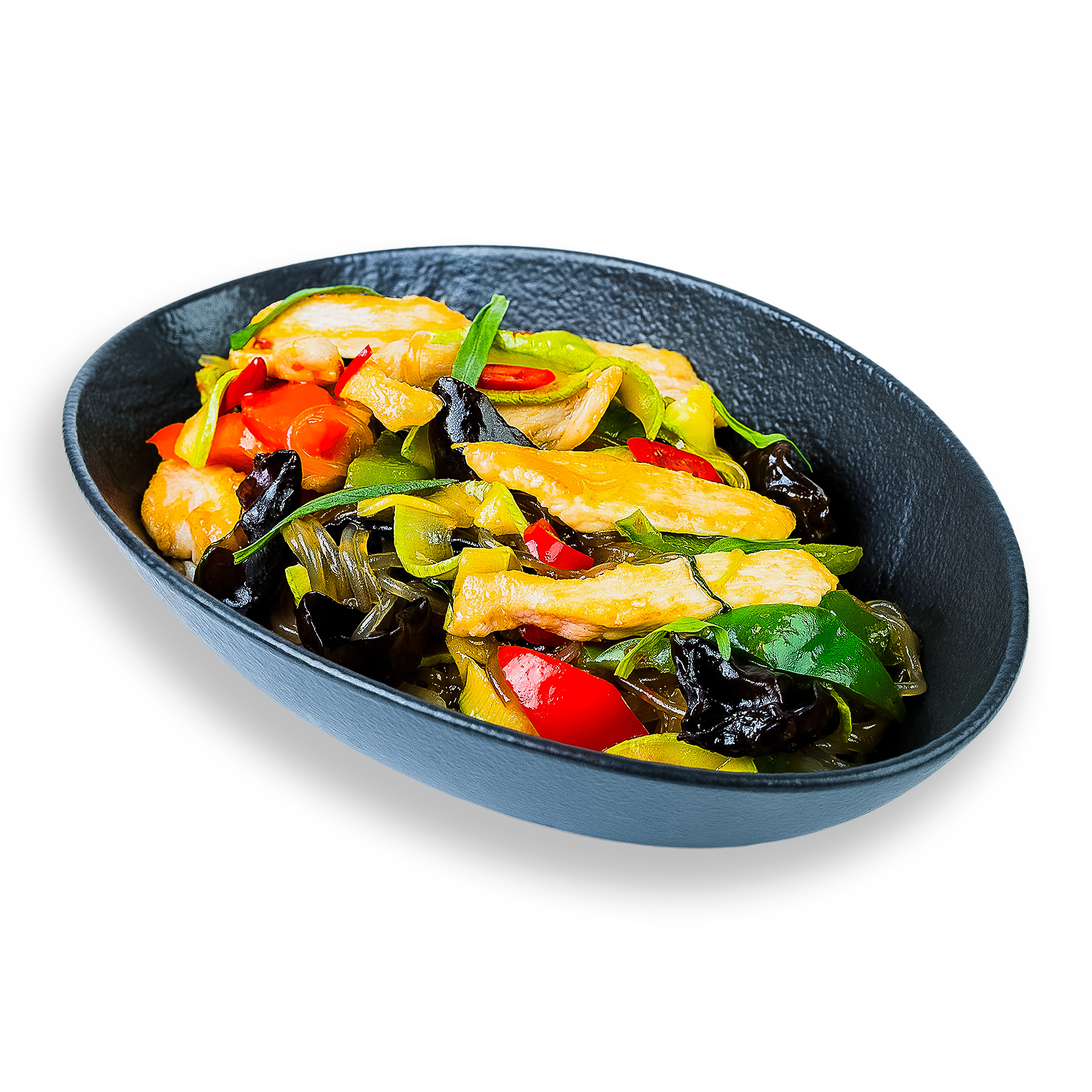 Бататная лапша с курицей